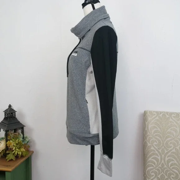 VS PINK Ultimate Cowl Neck Sweatshirt Sz L Heather Grey Active Victoria's Secret - Picture 8 of 9